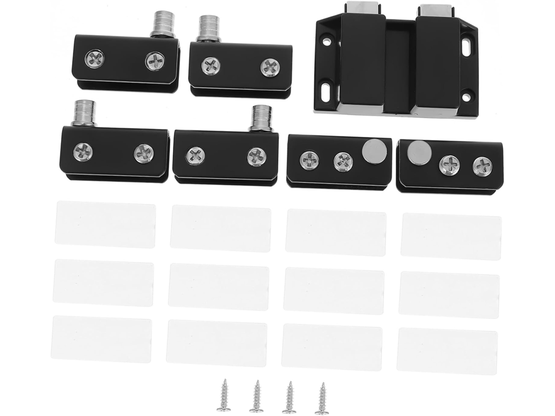 Dobradiças De Aço Inoxidável Para Portas Vidro, Com Acabamento Preto,