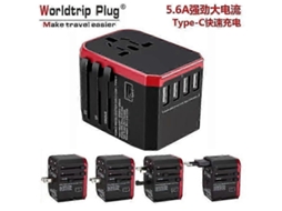 Adaptador De Viagem Universal Com Plugue Usb Tipo C Para Carregamento Rápido Na Parede E Adaptador Internacional Tipo C. Hengjian