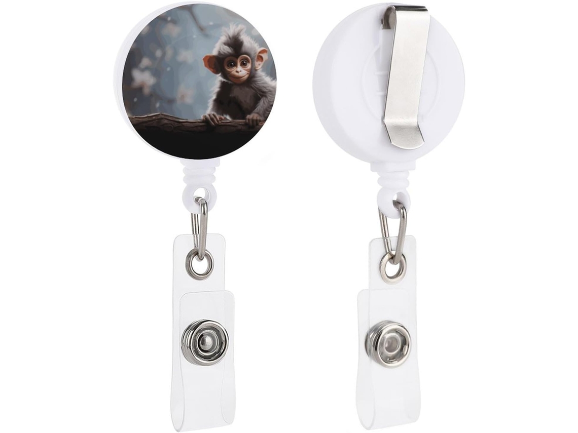 Macacão Retrátil Fofo, Porta Crachá Engraçado Enfermagem Com Chaveiro De Clipe, Porta Crachá Fofo