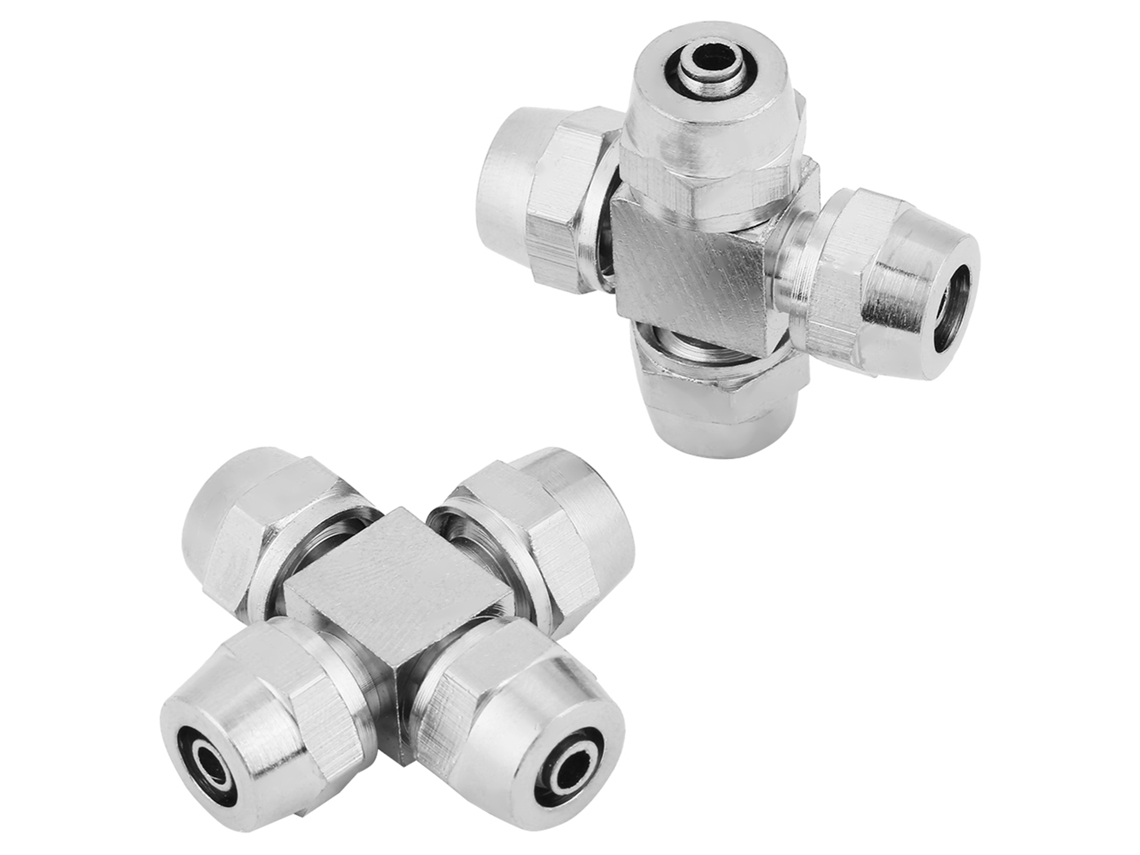 Laxiscreed Acoplamento Pneumático Rápido De 4 Vias Com Rosca Interna T-shaped Para Mangueiras De Ar