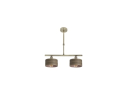 Gilda Lâmpada 2xe14 Couro/madeira Escura Regx43x14 Cm Fabrilamp