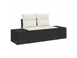 Maison Exclusive - Sofá De Jardim Com Almofada Preto 184 X 62 X 69 Cm Vime Pe