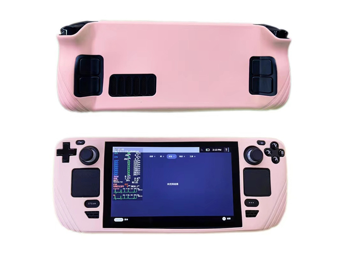 Capa Protetora De Silicone Antiderrapante Com Cobertura Total Para Steam Deck Rosa Panoona