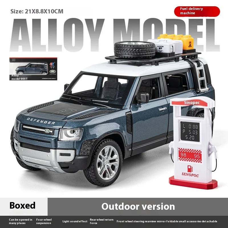(azul) Modelo De Veículo Off-road De Simulação Em Escala 1:24 Da Versão Para Uso Externo Do Land Rover Defender