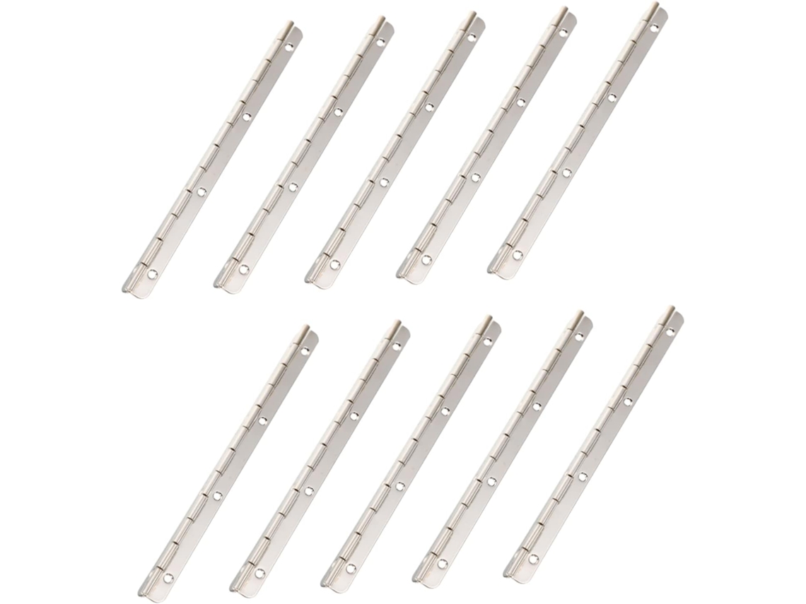 Conjunto De 10 Dobradiças Ferro Resistentes Com Acabamento Prateado,