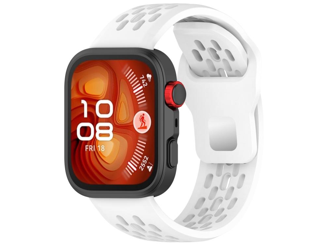 Bracelete para Huawei Watch Fit 4 / Fit 4 Pro / Fit 3 Silicone Fivela de Aço Reversa Branca XIAOMOYU