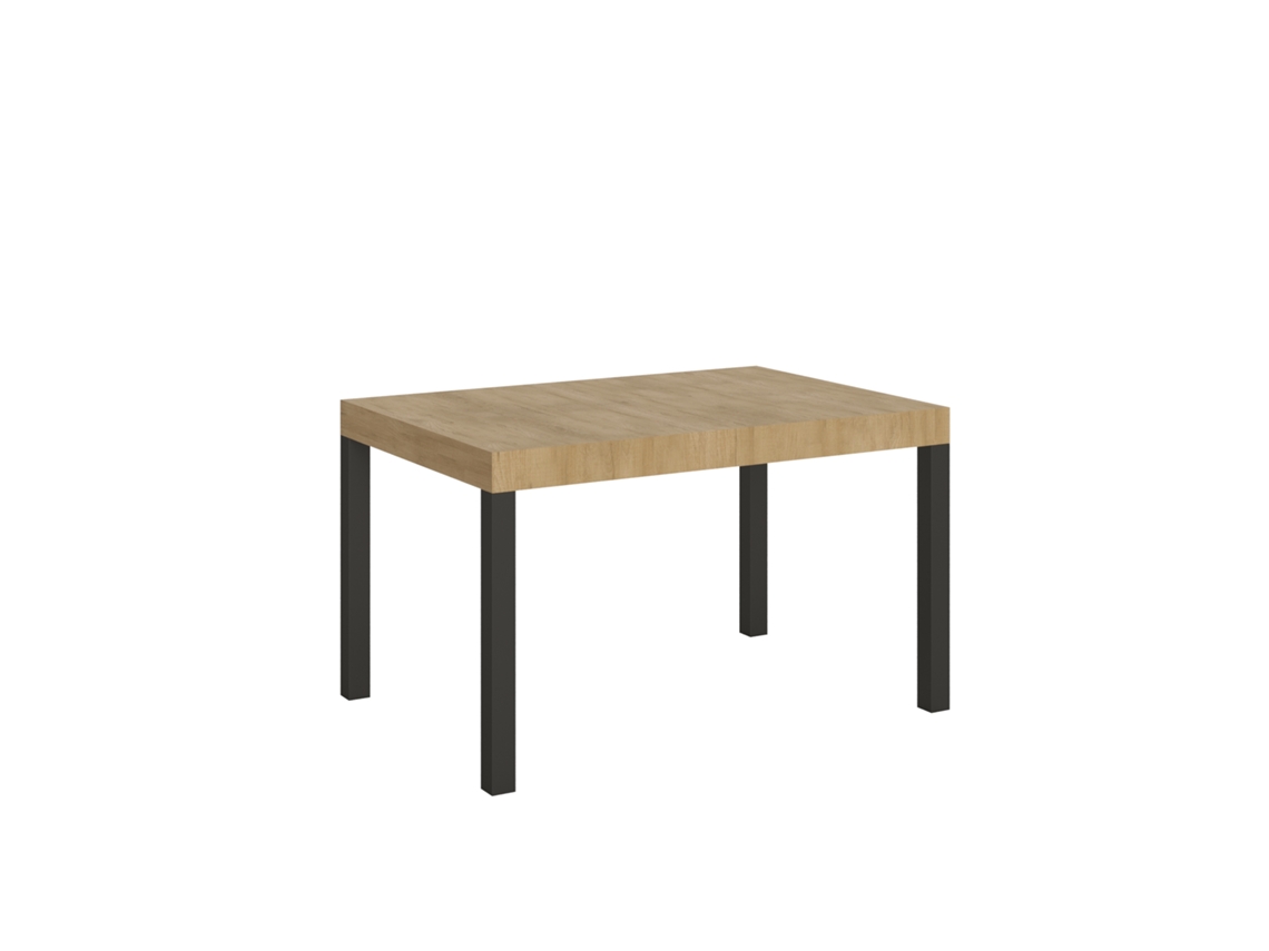 Mesa de Jantar Extensível 90X140/244 Cm Everyday Carvalho Natural Quadro Antracite
