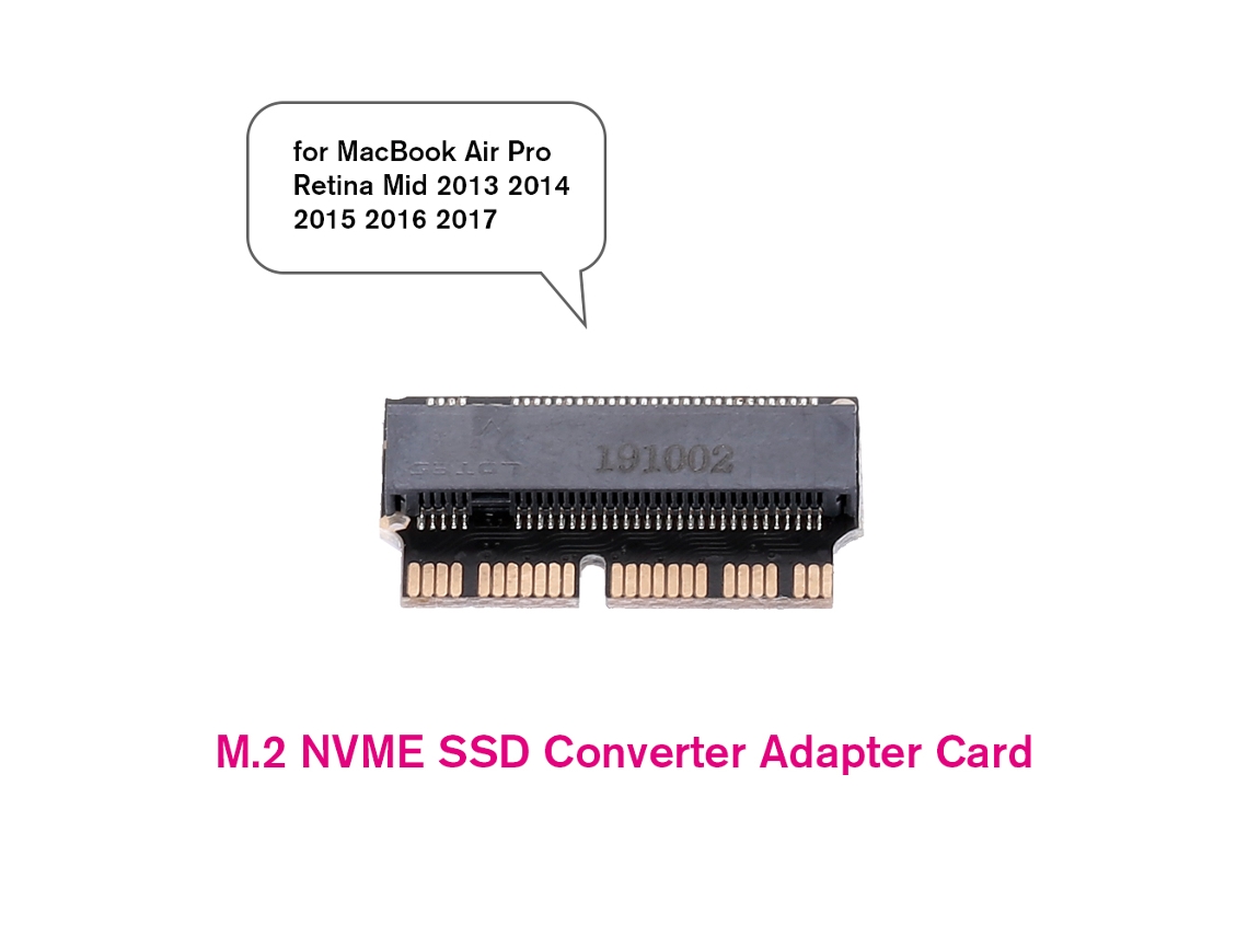 Placa Adaptadora Conversora M.2 Nvme Ssd Para Macbook Air Pro 2013-2017 Design De Dedos Dourados