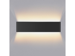 Luminária De Parede Led Interna,3000k Branco Quente,ideal Para Sala,quarto E Corredor Btforus (preto)