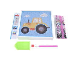 Kit Desenho Cristal Diamante Infantil com Moldura Veículo
