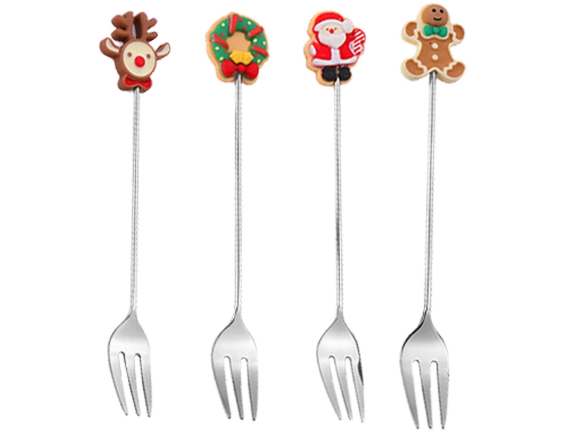 Elysve Pack De Mesa De Natal Pack De Garfos De Natal Com Quatro Pratas