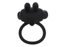 Anel Vibrador De Silicone Para Homem Retardo De Ejaculação Brinquedo Adulto Preto