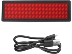 Crachá Com Bateria De 300mah E Cabo Usb, Visor Digital Led Recarregável Com Fonte Nítida E Sem Cintilação, Etiqueta De