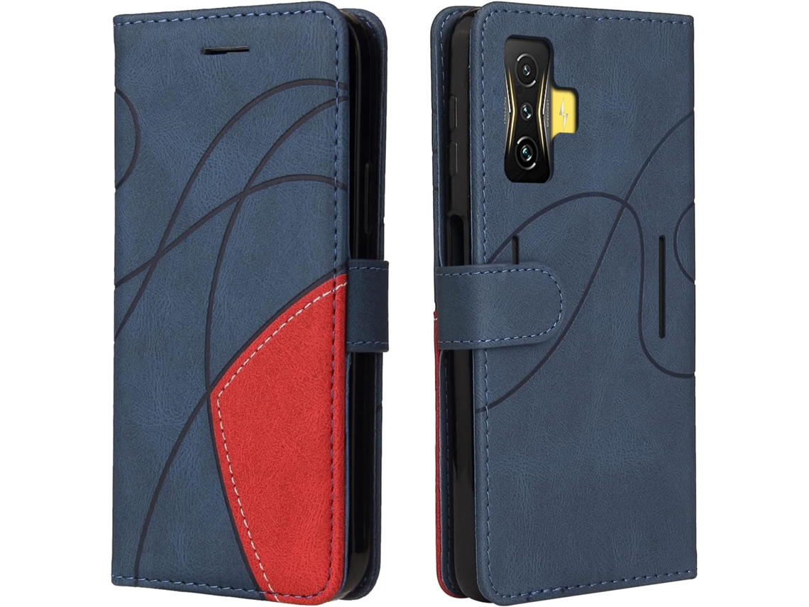 Capa Fólio Protetora Gt para Xiaomi Xiaomi Poco F4 Gt 5G HONGWE. Pele Sintética Anti-Choque Magnética Azul