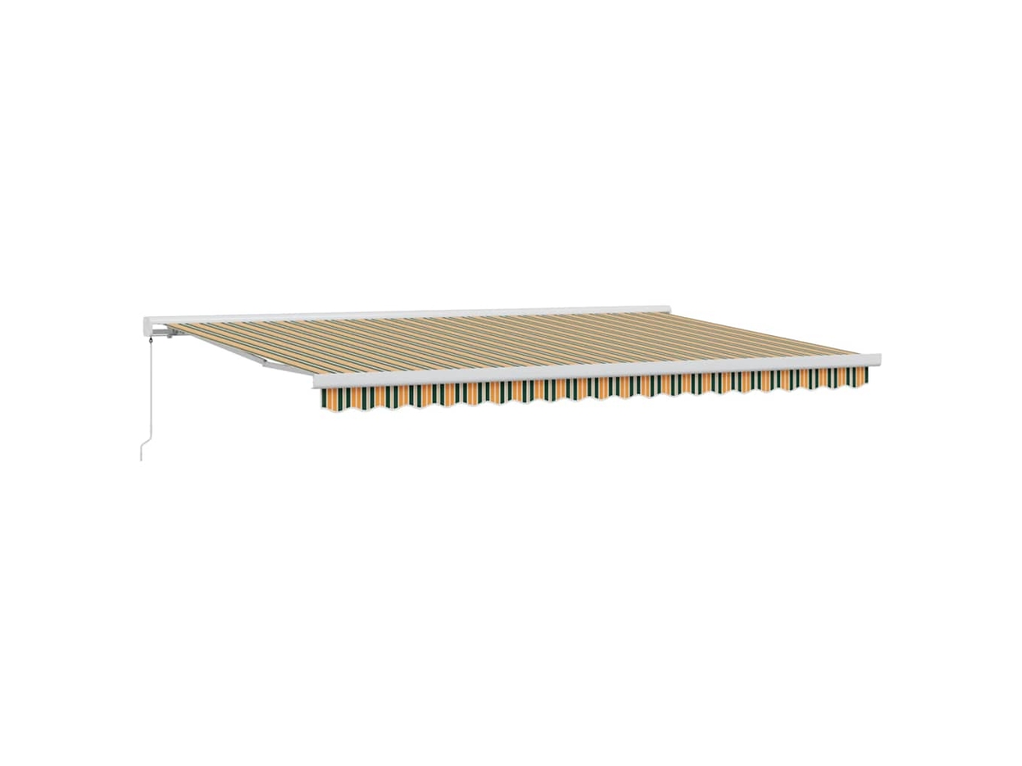 Toldo Retrátil Manual Verde E Amarelo Vidaxl Verde Poliéster