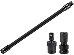 Conjunto De 3 Peças Hastes Extensão Flexíveis E Adaptadores Para Chaves Elétricas Manuais, Ideais Para Reparos Em
