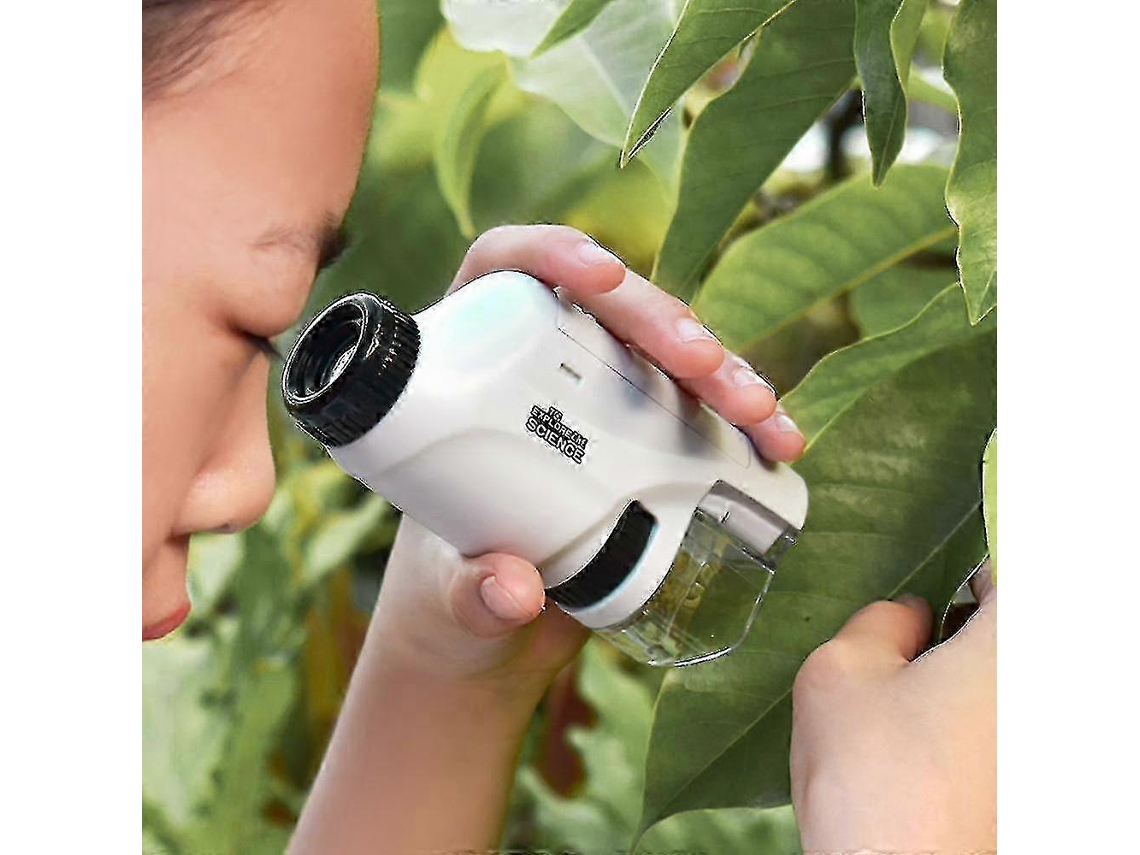 Microscópio de Bolso Portátil para Crianças com Zoom Ajustável 60, 120x Kuolu Rosa BRILVIBERA