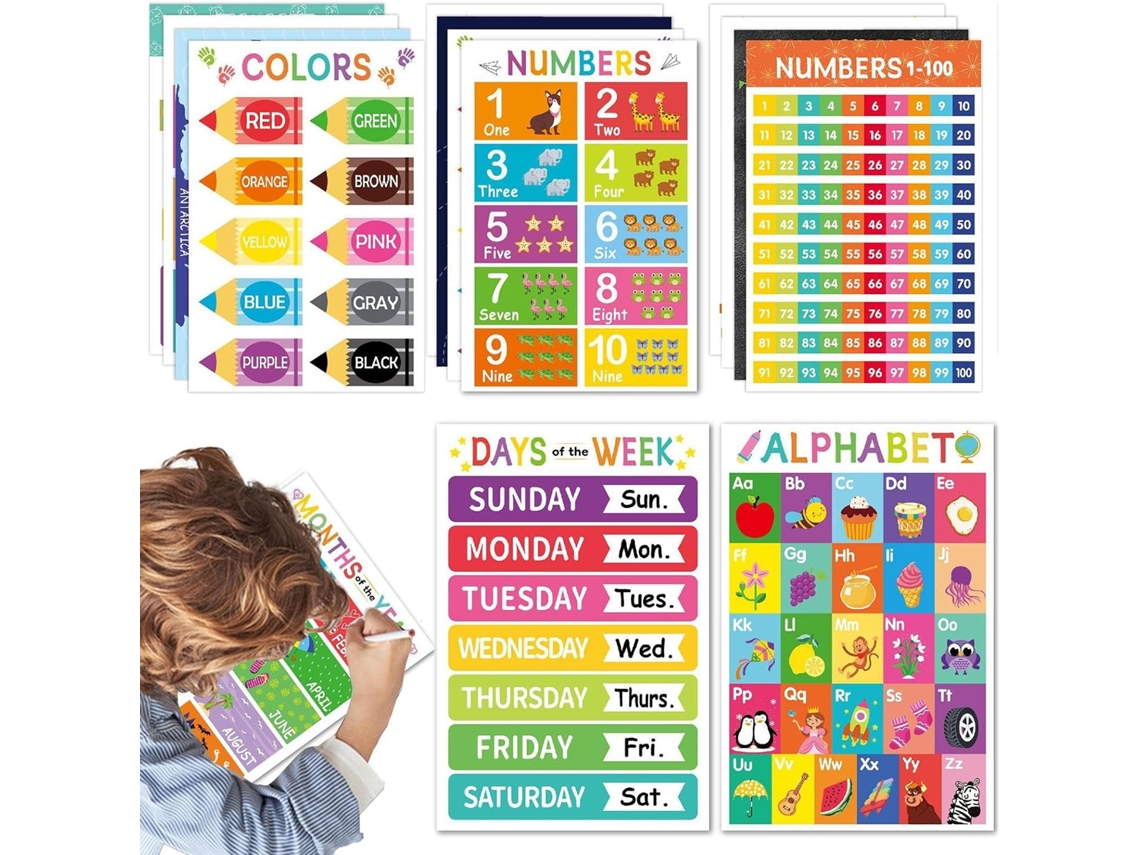 Pôsteres Educativos Para Crianças Pequenas Quadro Formas Geométricas Pôster De Parede 28x43 Cm Ferramentas