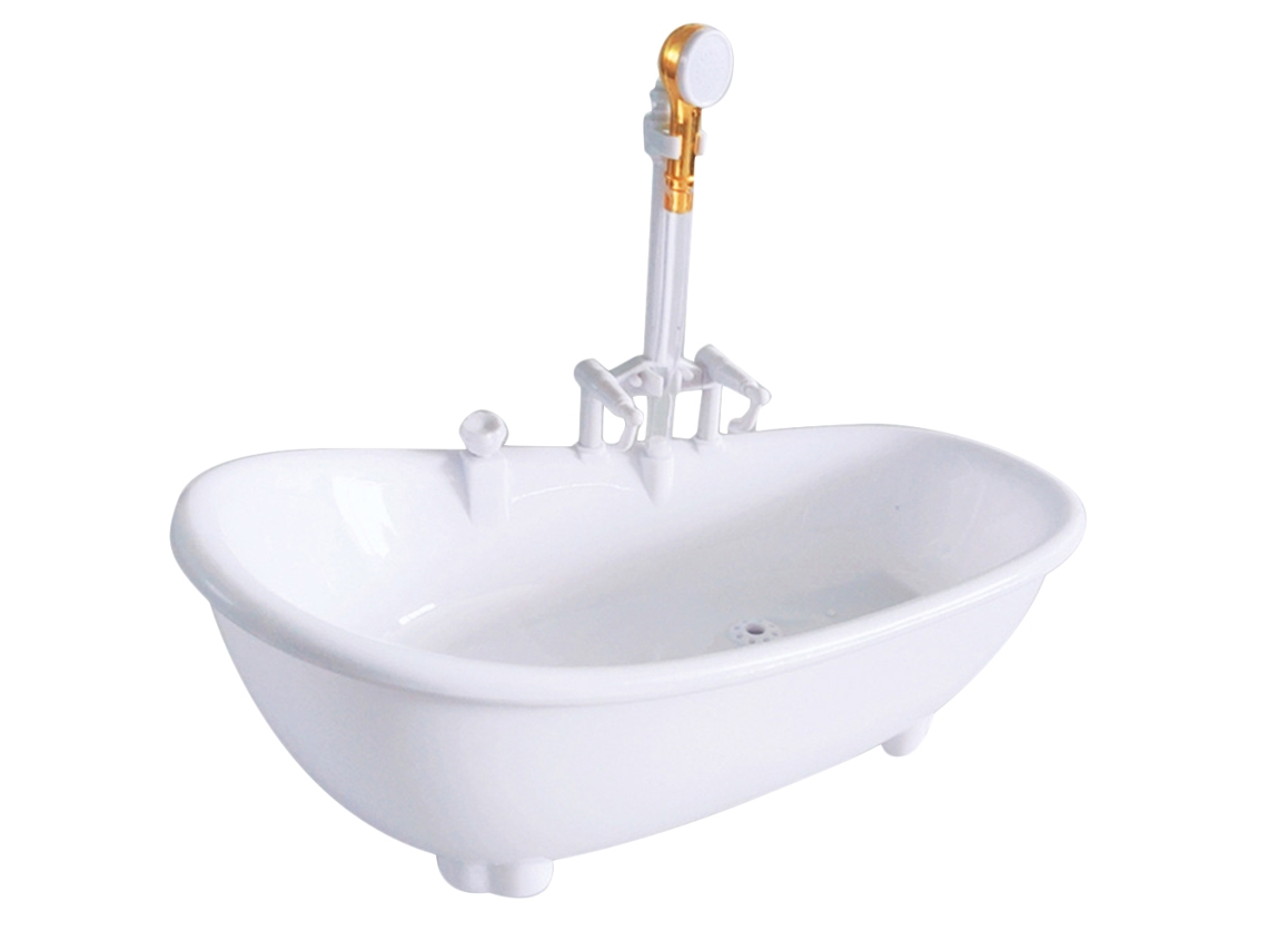 Mini Banheira Elétrica De Boneca 1/6 Acessório De Banheiro Brinquedo De Imitação Branco Rosa