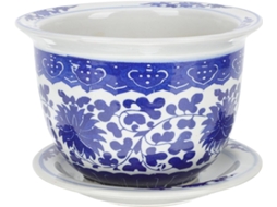 Vaso De Cerâmica Com Bandeja, Para Plantas De Interior E Exterior, Design Chinês Elegante Para Decor