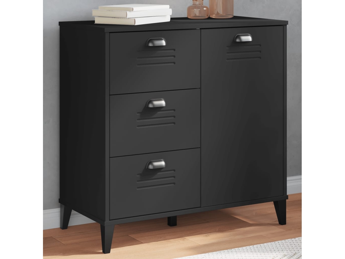Vidaxl Aparador Viken 80x40x80 Cm Derivados De Madeira Preto