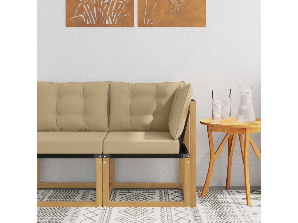 Vidaxl Sofá De Canto Outdoor Branco
