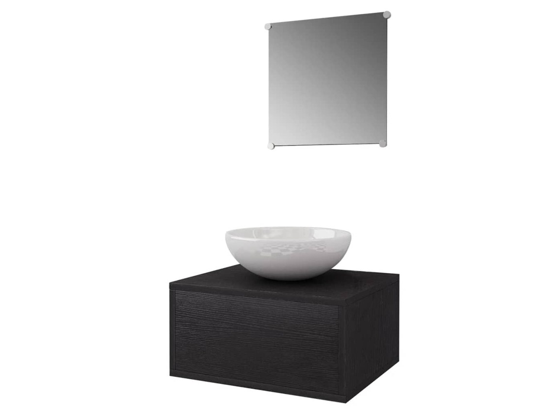 Bathroom Furniture And Basin, Bathroom Furniture And Basins Vidaxl Preto Madeira Processada (40 X 34 X 20 Cm)