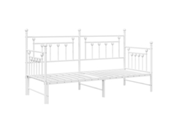 Conjunto 1 Estrutura De Cama De Dia Vidaxl Branco Aço Revestido A Pó (75 X 190 Cm)