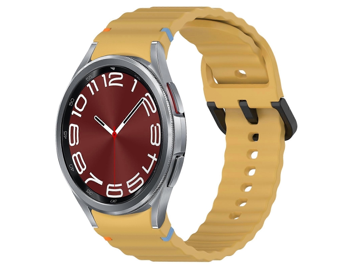 Pulseira De Silicone Preta Com Fivela E Textura Ondulada.