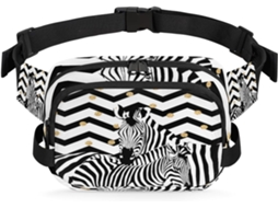 Pochete com Estampa de Zebra em Ziguezague para Mulheres 22 8 x 6 3 x 15 5 cm Design DIY à Prova d'Água S/MARCA