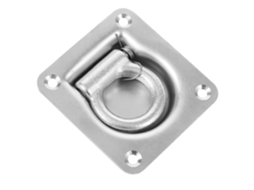 Anel de amarração em aço carbono galvanizado para reboques, com tração reforçada.