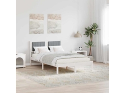 Vidaxl Estrutura De Cama Com Cabeceira Estofada Cinzento-claro