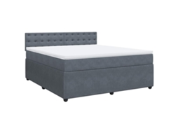 Cama com Molas e Colchão Veludo Cinzento Escuro MAISON EXCLUSIVE (180x200 cm)