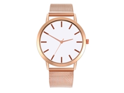 Reloj Analógico De Cuarzo Con Correa De Malla Zhoulianfa Moda Casual (oro Rosa)