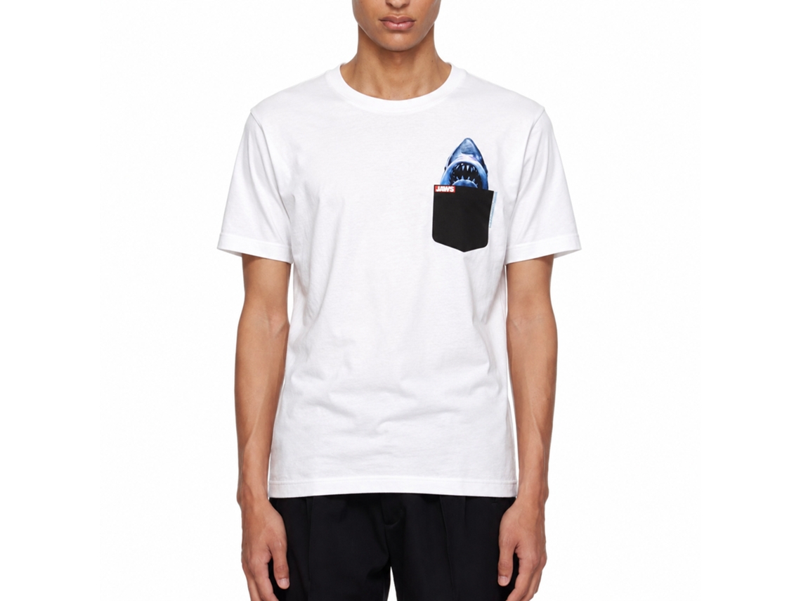 Rockinstone Jaws Movie Jp White Adult T-shirt Size:l