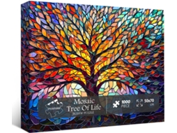 Quebra-cabeça De Vitral Árvore Da Vida Para Adultos, 1000 Peças, Impossível, Difícil (laranja)