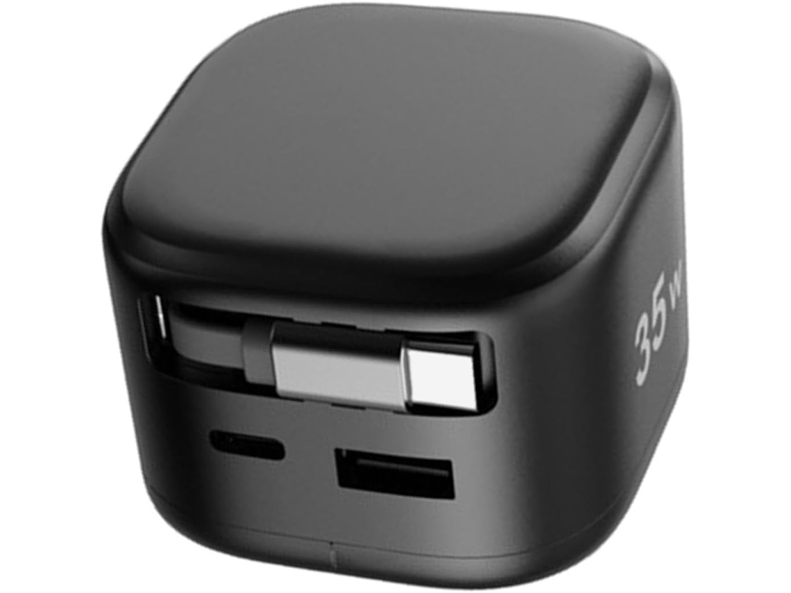 Carregador De Parede Usb-c Retrátil 35 W, 105 Centímetros, 2 Portas,