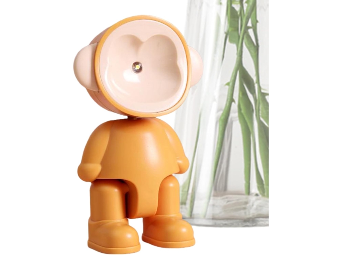 Mini luz noturna LED para quarto de robô com posição ajustável.