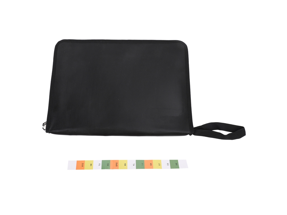 Bolsa De Documentos Ignífuga Profesional Aislante Térmico 12 Páginas Impermeable Com Cremallera Para Dinheiro E Valores
