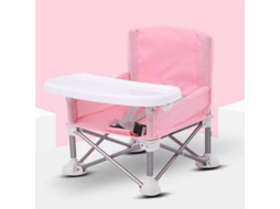 Mali cadeira de Jantar para Bebê Dobrável Portátil Outdoor Infantil Rosa com Bandeja e Bolsa