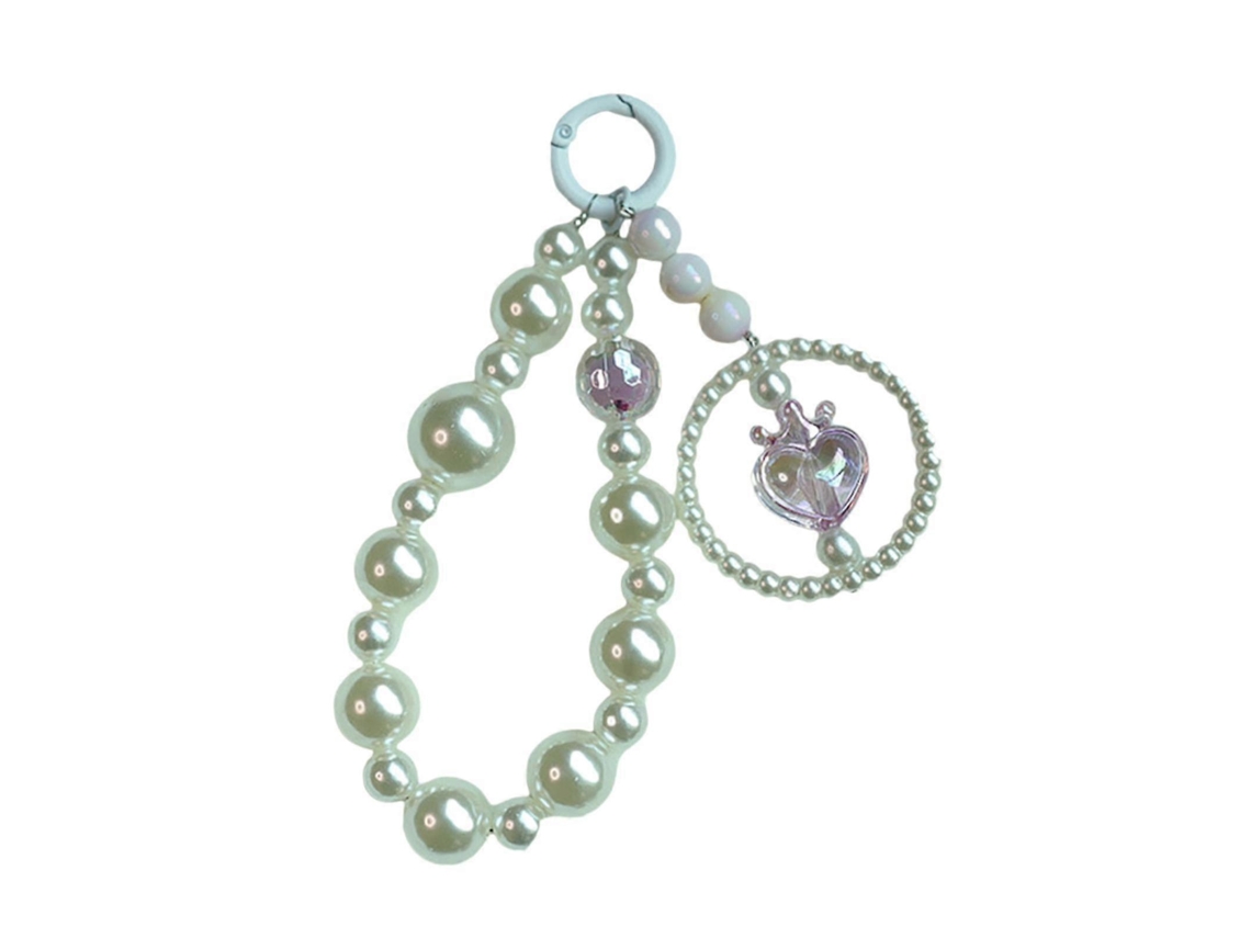 Lurelia Cordão Para Telemóvel Em Pérolas, Removível, Com Pérolas, Cor Branco/rosa, 1 Un