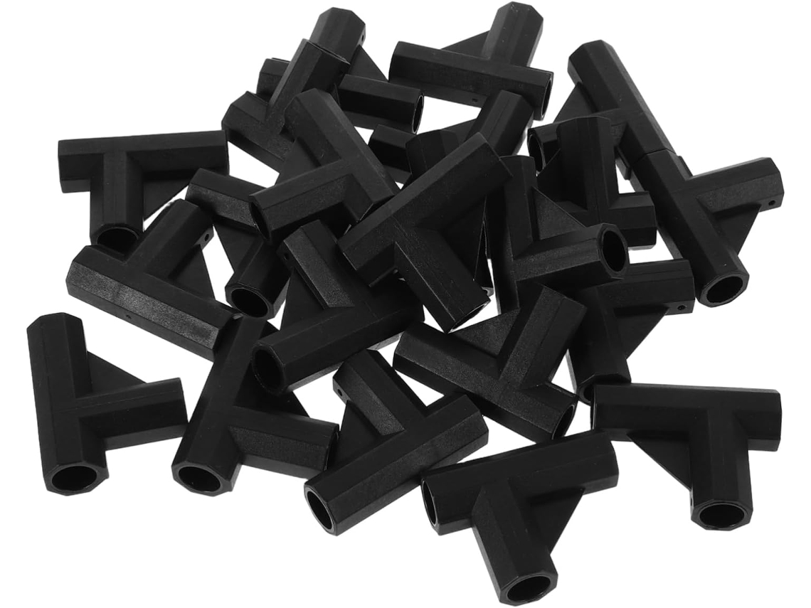 Conjunto De 50 Conectores Tridirecionais De Nylon Preto Para Acessórios De Armazenamento Externo Compatíveis