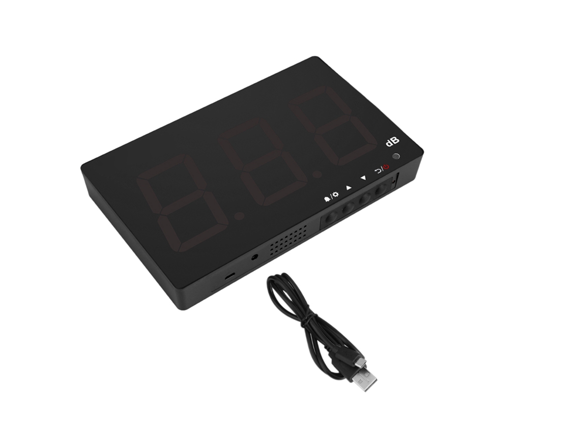 Testador de ruído Sunway (alimentado por USB, com grande tela LCD de 9,6 polegadas em tecido)