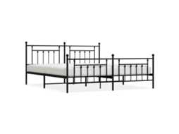 Estrutura de Cama com Cabeceira e Pés Metal Preto MAISON EXCLUSIVE 200x200 cm