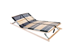 Vidaxl Base De Ripas Castanho 140 X 190 Cm Madeira De Bétula Sólida