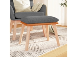 Vidaxl Apoio De Pés45x29,5x35cm Tecido/couro Artificial Cinzento-claro