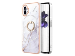 Capa Para Celular For Nothing Phone 1 Em Tpu Com Padrão De Mármore Eletrogalvanizado