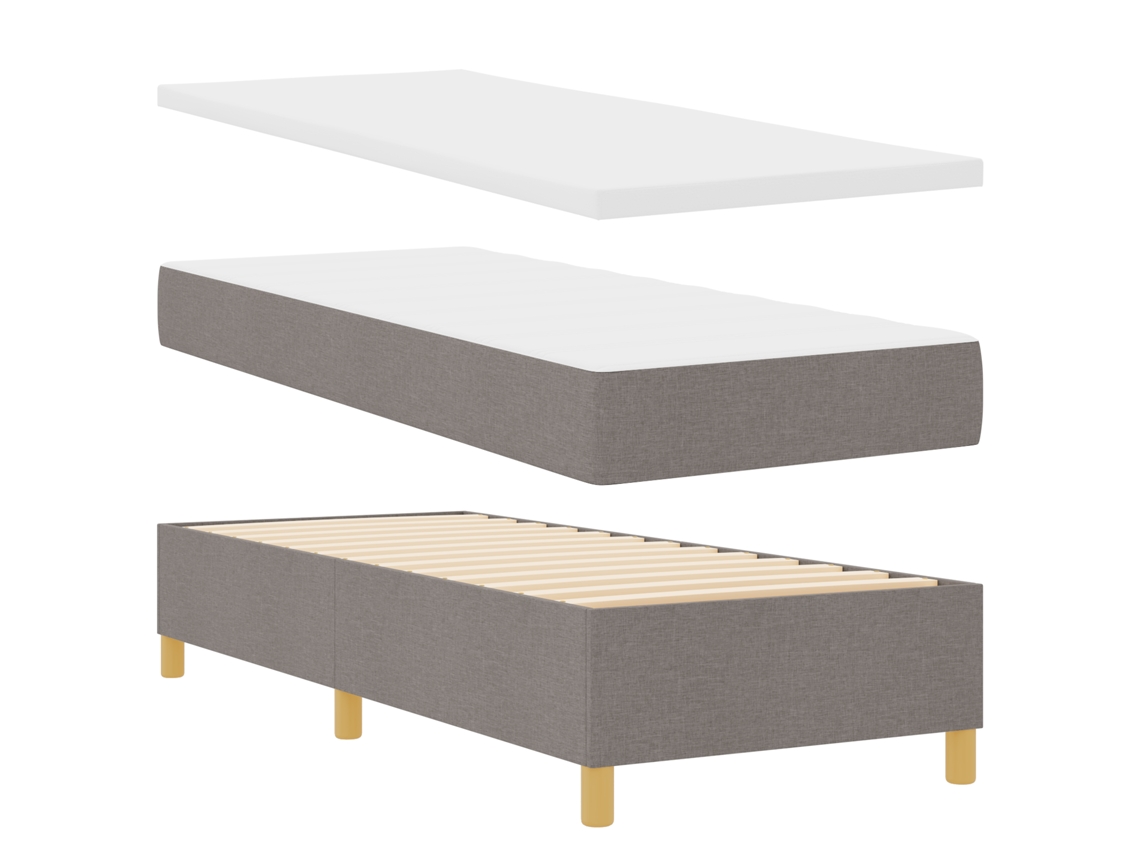 Conjunto 1 Cama Box Vidaxl Castanho-acinzentado Poliéster (200 X 80 Cm)