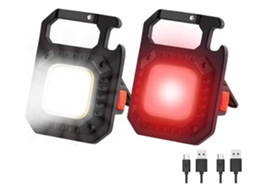 Lanterna BISBISOUS W5130 2 Unidades Cob 800 Lumens 7 Modos Recarregável com Abridor de Garrafas e Base Magnética Preta VIGA EUROPE