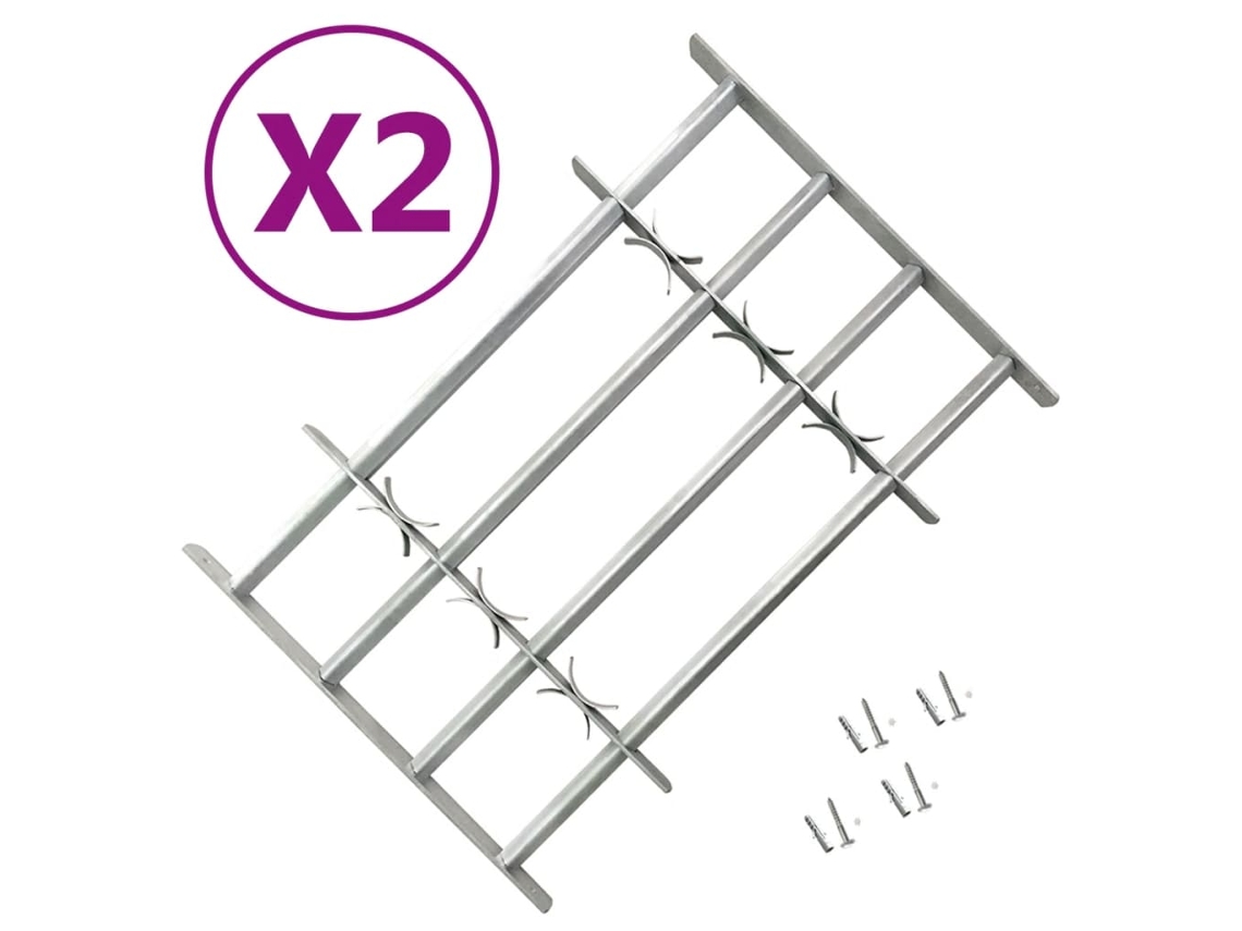 Conjunto 2 Grade De Janela Vidaxl Prateado Aço